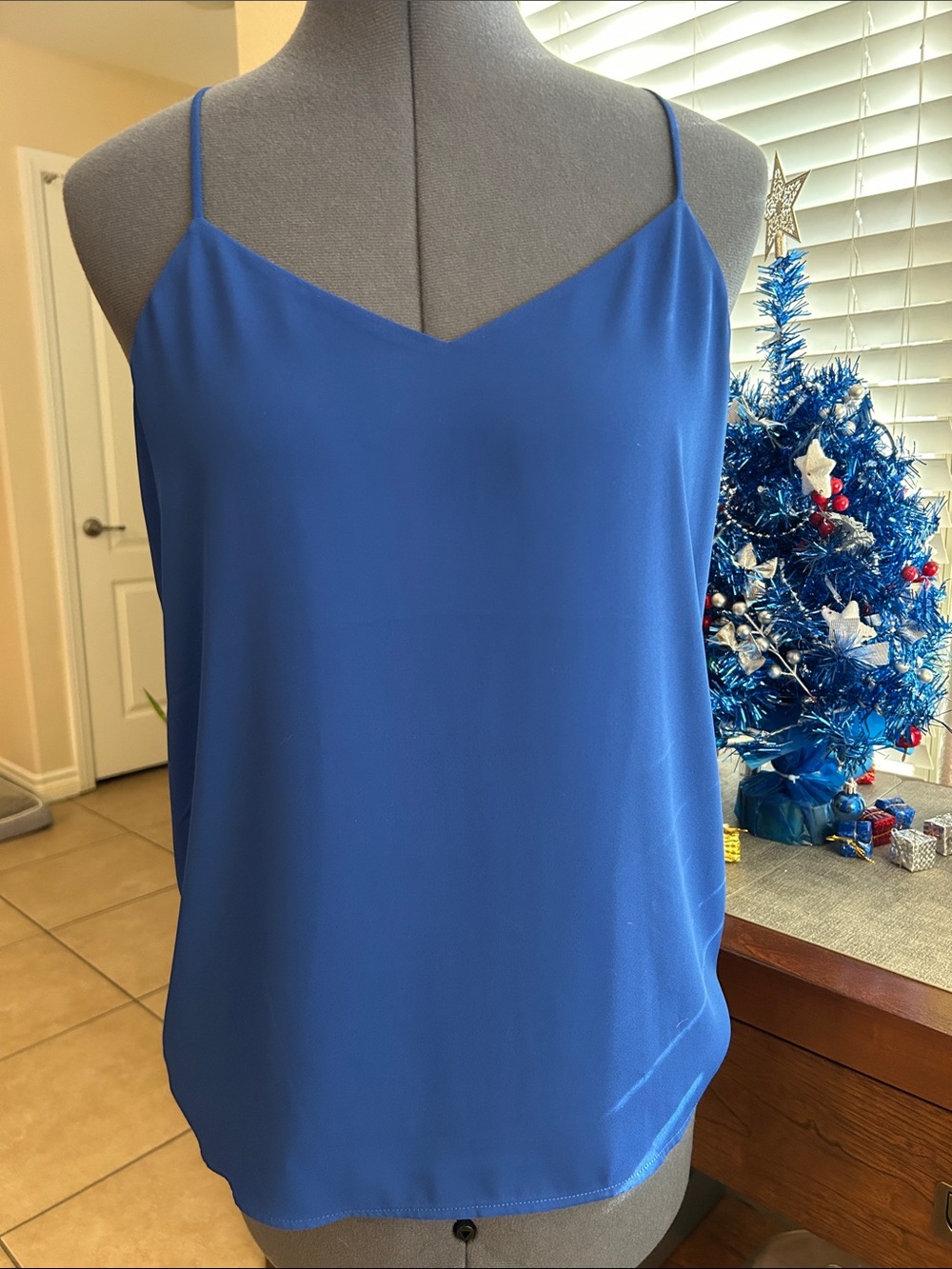 Express Reversible Royal Blue/Green  Spaghetti Strap Tank top